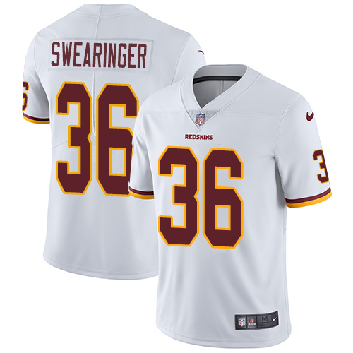 Nike Redskins #36 D.J. Swearinger White Men's Stitched NFL Vapor Untouchable Limited Jersey - Click Image to Close